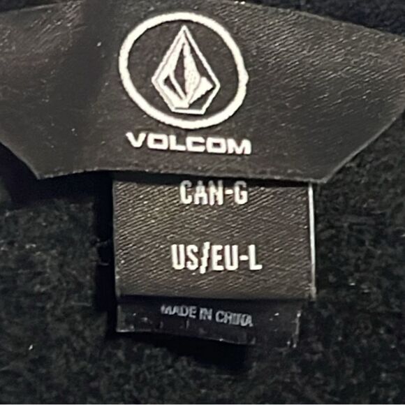 Volcom Black and White Logo Pullover Cinch Hoodie Size Large - Picture 6 of 9